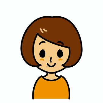 若い女性　ほほえみ 女性,女の子,主婦,若い,笑顔,ほほえみ,微笑,顔,ボブ,20代のイラスト素材