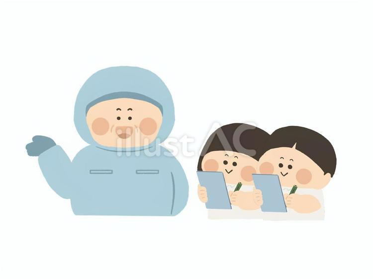 社会科見学２_２ 社会科見学,社会見学,課外授業のイラスト素材