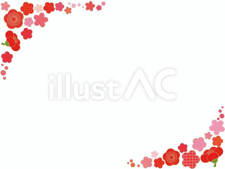 梅　桜　春　フレーム 梅,桜,春のイラスト素材