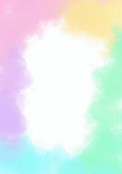 パステルカラーの水彩画フレーム・枠