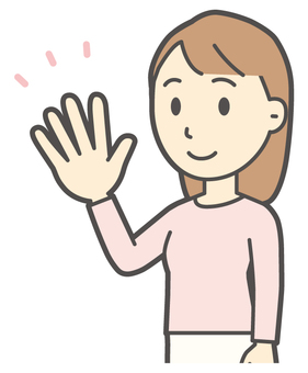  ロングヘア女性-160-バスト 数字,女性,女の子,人物,かわいい,5,指差し,ハンドサイン,数える,カウントのイラスト素材