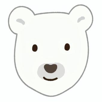 正面を向いて微笑んでいる可愛い白熊の顔 白熊,顔,動物,動物園,微笑む,シンプル,かわいい,哺乳類,表情,一匹のイラスト素材