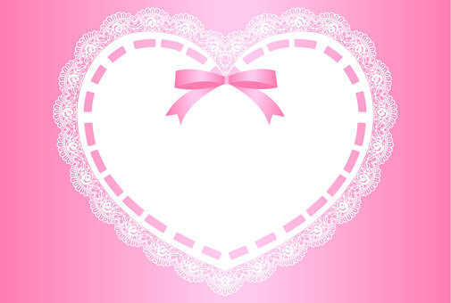 Ribbon & Heart Lace Frame, , JPG and AI