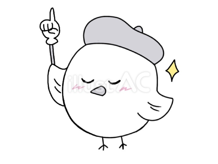 ひよこのマスコットキャラクター（得意） マスコットキャラクター,ひよこ,ベレー帽のイラスト素材