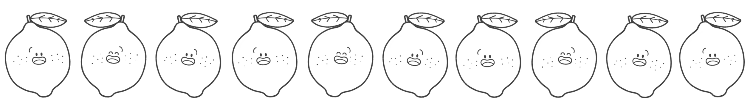 レモンの白黒手描きライン素材2 レモンの白黒手描きライン素材2 レモン,顔,ライン,白黒,素材,手描き,シンプル,果物,単品,フルーツのイラスト素材