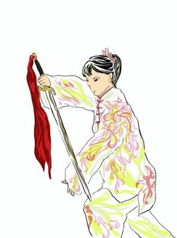 楊式太極刀 太極拳,スポーツ,中国,武術,カンフー,刀,太極刀のイラスト素材