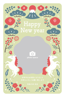 2026年午年年賀状057 年賀状,馬,午年,午,2026年,はがき,正月,お正月,うま,2026のイラスト素材