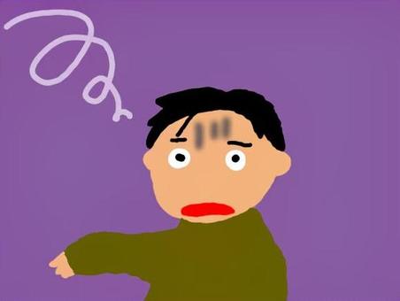 目まいがしている男性 眩暈,立ち眩み,ショック,卒倒,男のイラスト素材