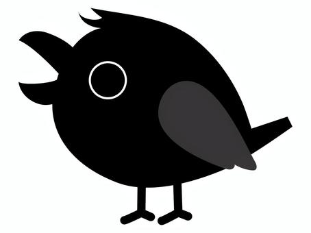 デフォルメしたハシブトガラスイラスト単体 ハシブトガラス,カラス,鳥,動物,野鳥,かわいい,デフォルメ,ベクター,イラスト,ポップのイラスト素材