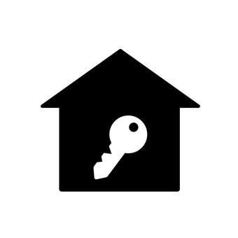 ホームセキュリティアイコン 家,住宅,ホーム,防犯,セキュリティ,システム,鍵,アイコン,不動産,安全のイラスト素材