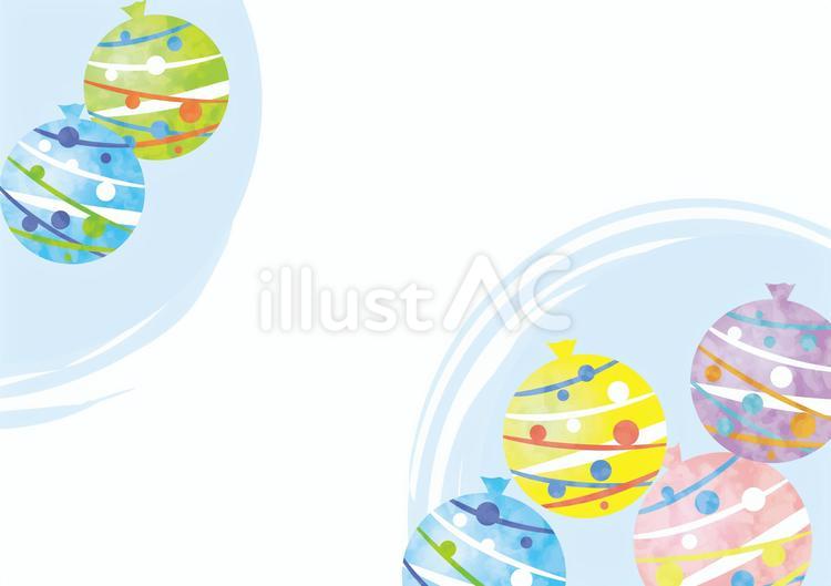 水風船、水ヨーヨーの背景6 水ヨーヨー,水風船,暑中見舞いのイラスト素材