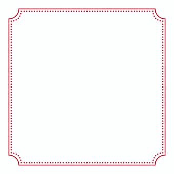 角丸へこみフレーム 正方形 赤 ドット 角丸,へこみ,フレーム,枠,ラインフレーム,ライン,ドット,シンプル,正方形のイラスト素材