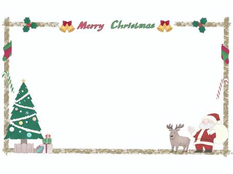 クリスマスの可愛いフレームイラスト3 クリスマス,フレーム,枠,飾り枠,額縁,セット,冬,クリスマスツリー,サンタクロース,トナカイのイラスト素材