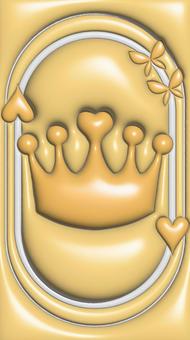 待ち受け 王冠 黄色 待ち受け,立体的,ぷっくり,王冠,黄色のイラスト素材