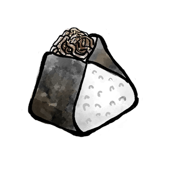 おにぎり　昆布 おにぎり,おむすび,昆布,ご飯,ランチ,朝食,弁当,海苔のイラスト素材