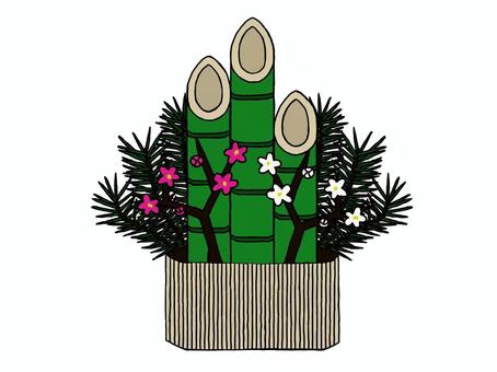 門松 門松,飾り,正月,年末年始,年始,松竹梅,松,竹,梅,縁起物のイラスト素材