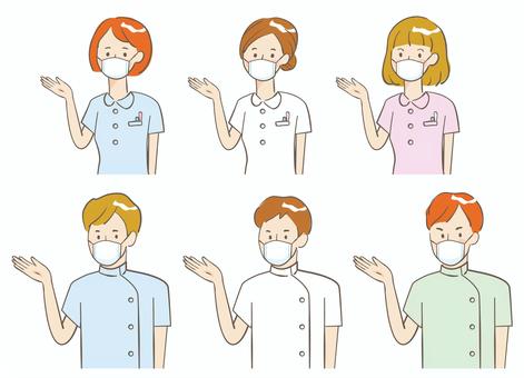 Illustration, people, mask, nurse, JPG, PNG and AI