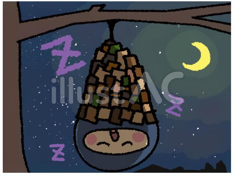 睡眠 睡眠 睡眠,忍者,可愛いのイラスト素材