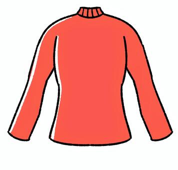 モックネックのイラスト 手描き,赤,冬,上着,ニット,モックネック,セーター,トップス,冬服,秋冬のイラスト素材
