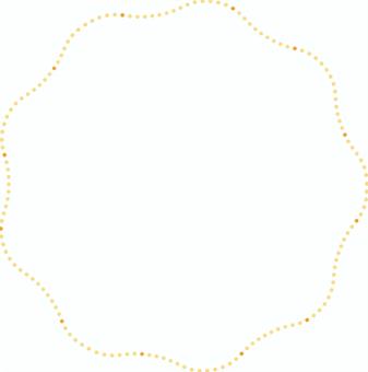 なみなみドットの丸フレーム・黄色オレンジ フレーム,枠,飾り枠,囲み,装飾,あしらい,図形,丸,円,ドットのイラスト素材