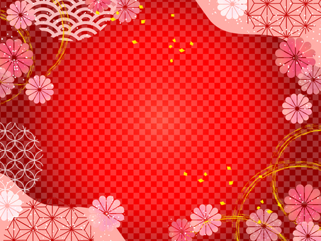 菊の和柄の背景、フレーム08 和柄,和風,菊,花,和,背景,フレーム,壁紙,年賀状,新年のイラスト素材