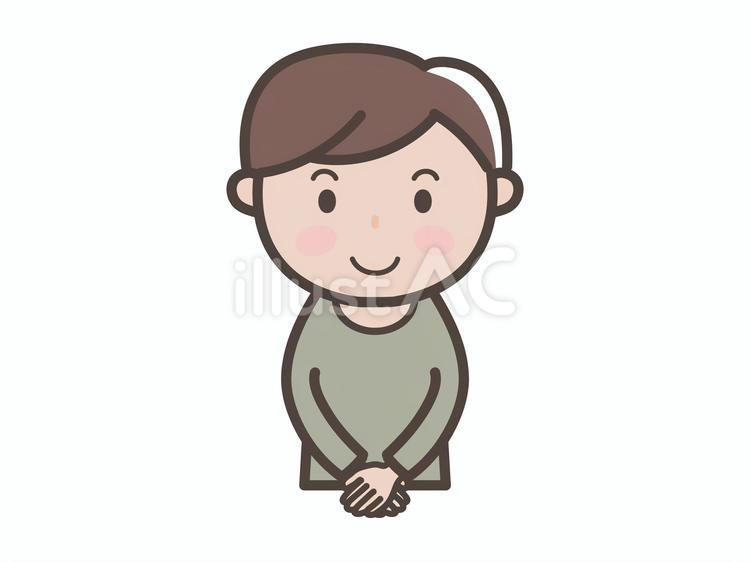 両手を前に正面を向く若い男性のイラストイラスト - No: 25945705｜無料イラスト・フリー素材なら「イラストAC」