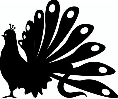 クジャク　　 クジャク,鳥類,雄,羽,きれい,飾り,デフォルメ,シルエットのイラスト素材
