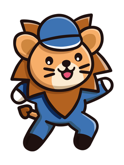 ライオン作業キャラクター青03