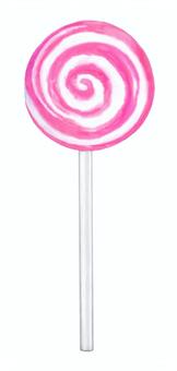 ペロペロキャンディ - ピンク ペロペロキャンディ,飴,あめ,キャンディ,菓子,渦巻,くるくる,棒付き,駄菓子,懐かしいのイラスト素材