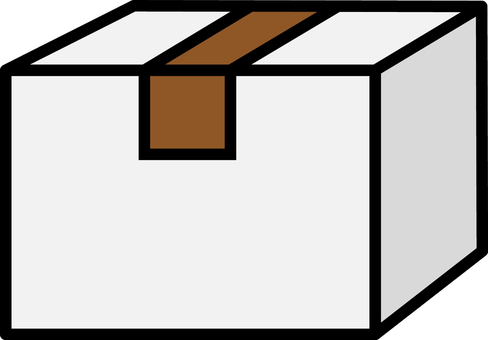 白の段ボール箱です。 段ボール,シンプル,箱,紙,梱包,荷物,ケース,クラフト,収納,構造のイラスト素材