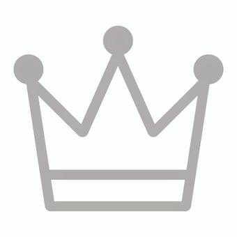 シルバーの王冠アイコン 王冠,クラウン,シルバー,銀色,アイコン,シンプル,マーク,シルエット,モチーフ,ランキングのイラスト素材