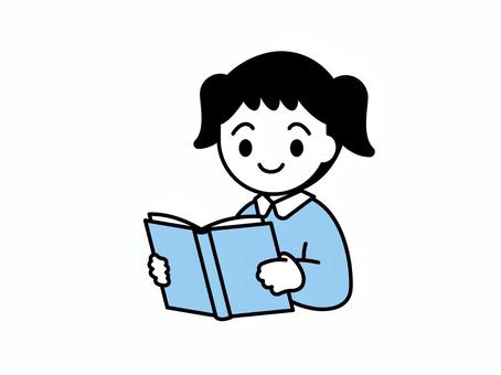 本を読む子どものイラスト06 人物,子ども,本,児童,園児,小学生,幼稚園,保育園,こども園,小学校のイラスト素材