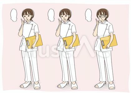 白衣を着た若い女性_④