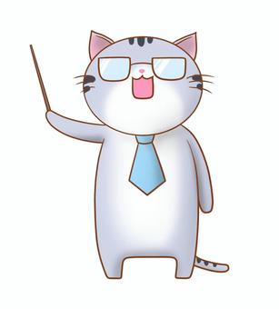 Illustration, cute, cat, tie, 