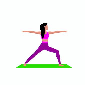 ヨガ 064 ヨガ 064 ヨガ,ストレッチ,女性,エクササイズ,ポーズ,全身,部位,腹筋,筋肉痛,トレーニングのイラスト素材