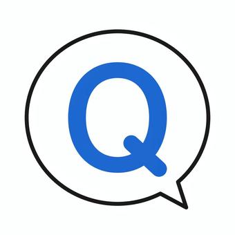 吹き出し＋Q（青）  吹き出し,ふきだし,フキダシ,丸,丸い,q,qマーク,青,青い,青色のイラスト素材