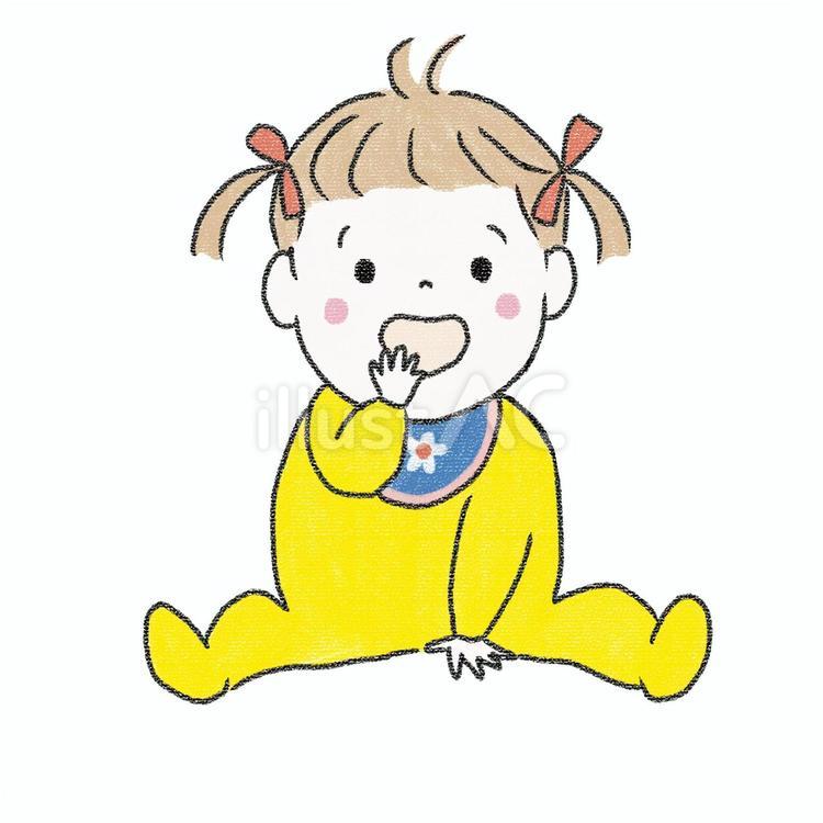 お座りしている女の子の赤ちゃん 赤ちゃん,ベビー,人物のイラスト素材