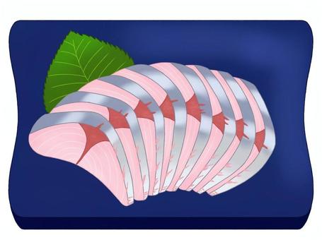 アジの刺身 アジ,魚,刺身,アジの刺身,大葉のイラスト素材