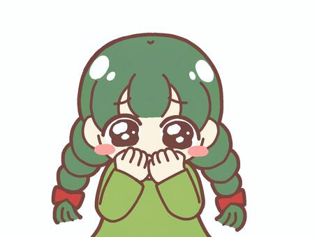 目をうるうるさせる三つ編みの女の子 女の子,うるうる,困る,お願い,悲しい,三つ編み,泣く,懇願,かわいい,手描きのイラスト素材