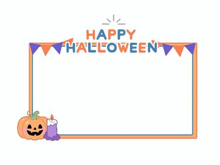 Halloweenフレーム Halloweenフレーム ハロウィン,フレーム,カボチャ,枠,枠線,秋,メッセージカード,背景,かわいい,オレンジのイラスト素材