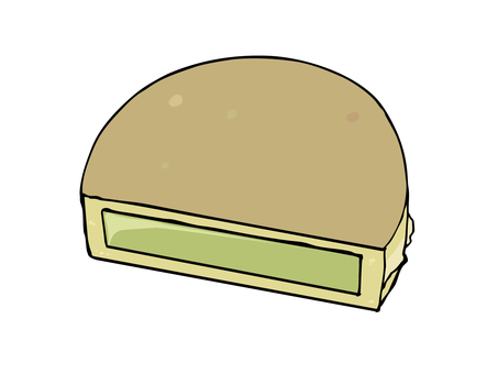 二重焼き 大判焼き 今川焼 抹茶 二重焼き,大判焼き,今川焼,和菓子,食べ物,スイーツ,屋台,抹茶,主線あり,イラスト素材のイラスト素材