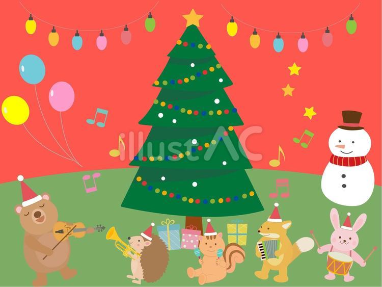 動物のクリスマスパーティーイラスト - No: 23156259｜無料イラスト