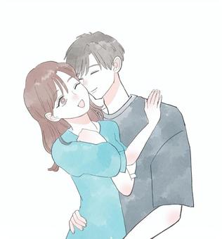 Illustration, lovey dovey, affiliation, a couple, 