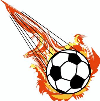 炎のシュート　 サッカー,ボール,スポーツ,競技,炎,燃える,シュート,得点,シンプルのイラスト素材