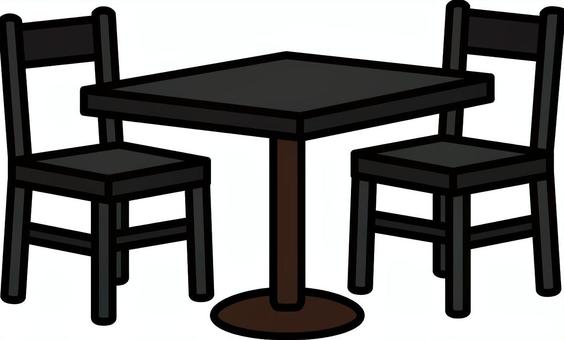 黒のダイニングテーブルです。 ダイニングテーブル,シンプル,椅子,机,木製,家具,食卓,家庭用,黒のイラスト素材