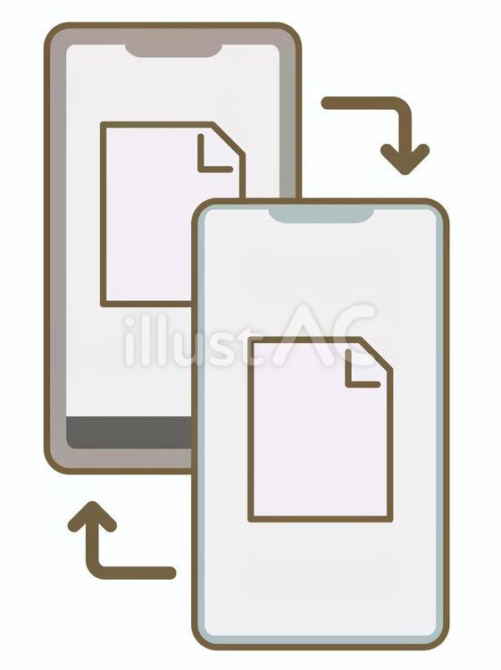 データを新しいスマホに移行するイラスト スマホ,スマートフォン,データのイラスト素材