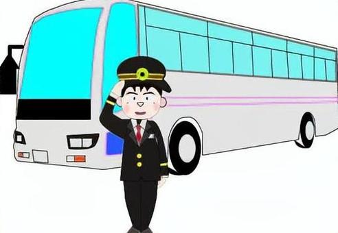バスと運転手 バス,運転手,仕事,屋外,帽子,制服,車のイラスト素材