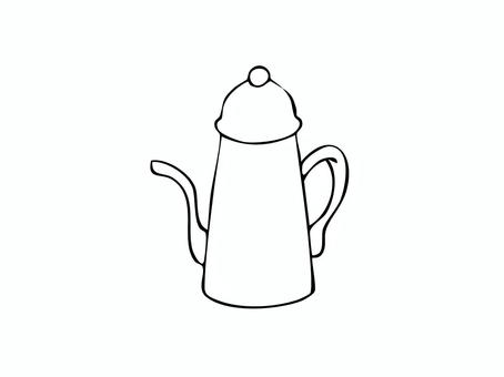 手描きのポット 手描きのポット ポット,手描き,食器,容器,雑貨,カフェ,入れ物,線画,モノクロ,白背景のイラスト素材