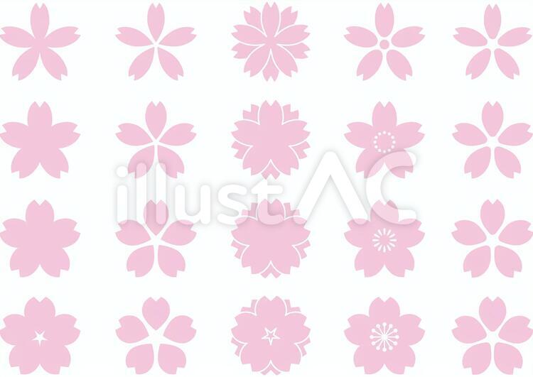 さくら1a 桜,花びら,春のイラスト素材