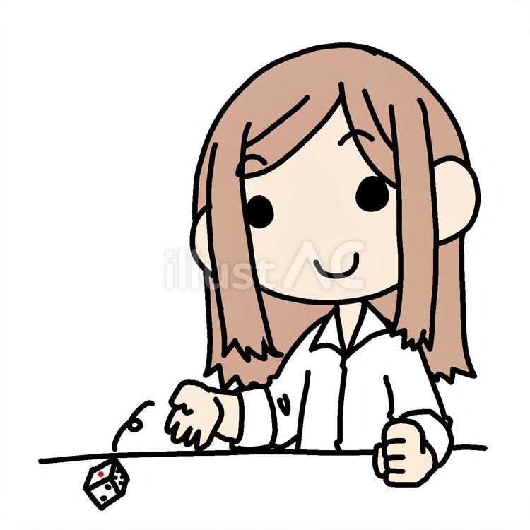 サイコロを振る女性 女性,サイコロ,振るのイラスト素材